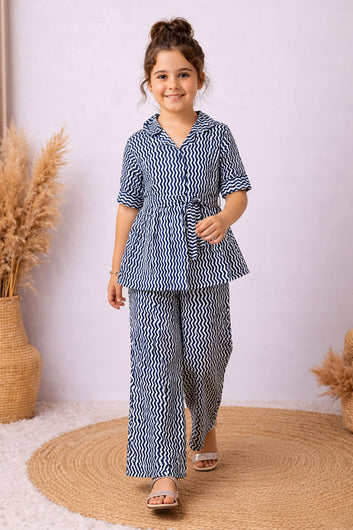 Girl's Multicolor Cotton Blend Printed Co-ord Set