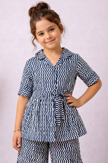 Girl's Multicolor Cotton Blend Printed Co-ord Set