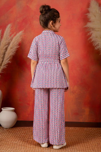 Girl's Multicolor Cotton Blend Printed Co-ord Set