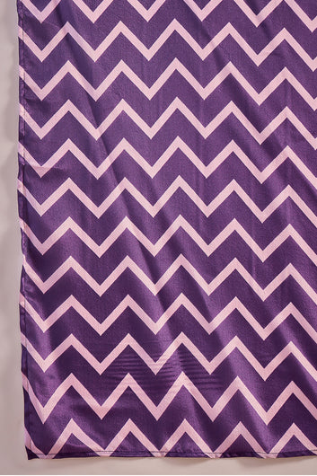 Womens Violet Chinon Silk Kurta Pant with Dupatta