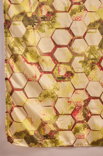 Womens Lime Chinon Silk Kurta Pant with Dupatta