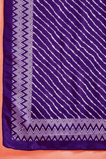 Womens Purple Chinon Silk Embroidered Kurta Set with Dupatta