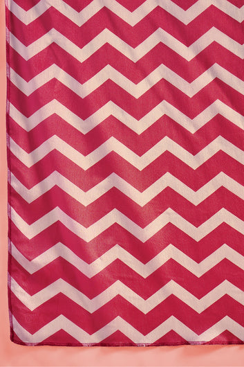 Womens Red Chinon Silk Embroidered Kurta Set with Dupatta