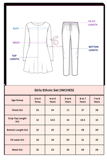 Girls Pink Silk Blend Floral Embroidered Crop Top Inner and Jacket with Palazzo For Ethnic Look