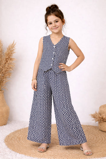 Girl's multicolor printed Cotton Top And Pant Set