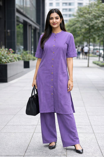 Women’s Multicolour Cotton Printed Kurta Palazzo Set