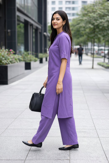 Women’s Multicolour Cotton Printed Kurta Palazzo Set