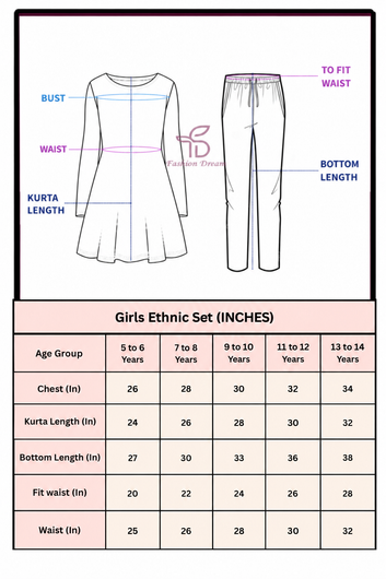 Girls White Cotton Blend Geometric Print Kurta and Sharara Set For Ethnic Look