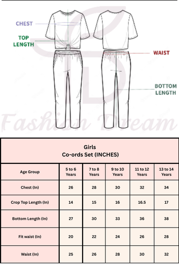 Girls Off white Cotton Blend Embroidered Crop Top and Palazzo Set Girls Co-ords Set