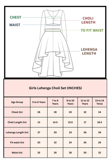 Girl's Brown Silk Blend Embroidered Sleeveless Top Style Choli with Side Knot and Flared Lehenga For Traditional Look