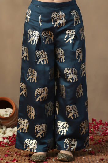 Girls Morpich Roman Silk Top And Palazzo Set