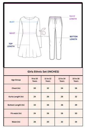 Girls Purple Cotton Embroidered Short Kurta And Kali Palazzo Set