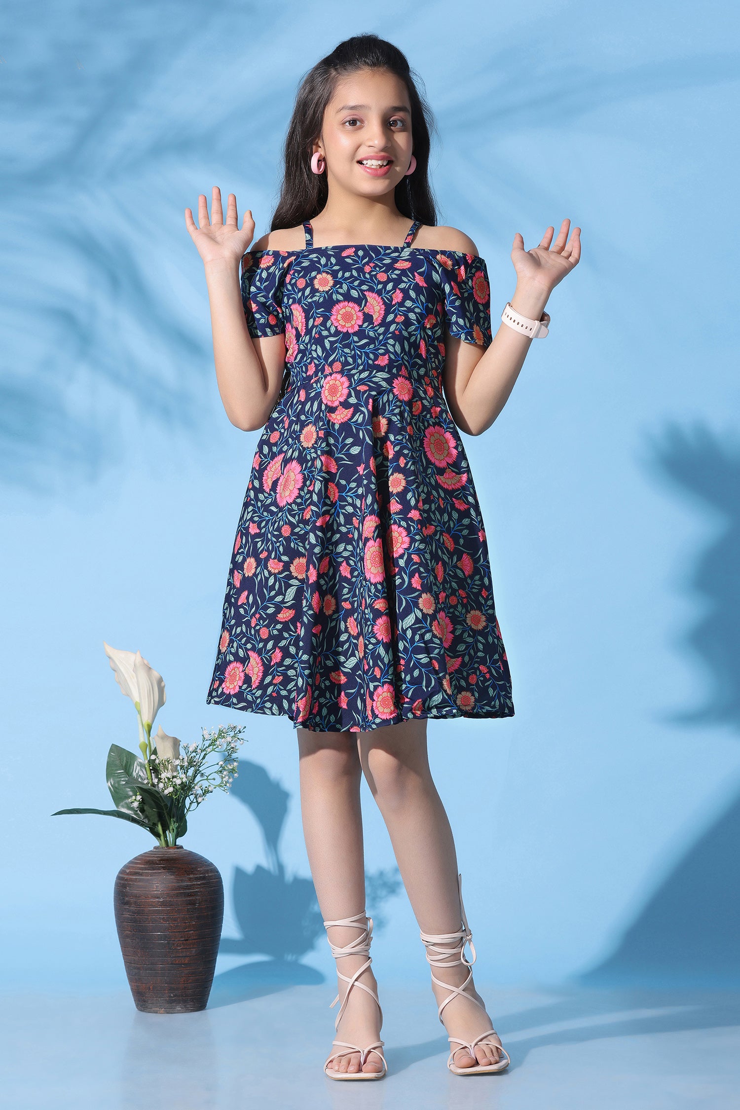 Buy Girls Plazo Dress with Shrug & Mirror Work – Mumkins