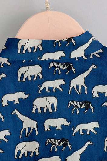 Boy's Cotton Animal Printed Shirt and Short Clothing Set