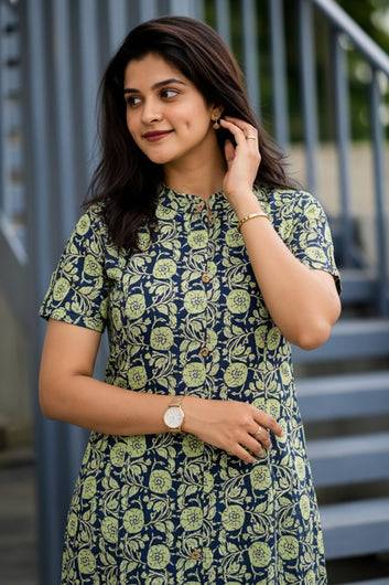 Women’s Multicolour Cotton Printed Kurta Palazzo Set