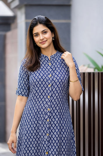 Women’s Multicolour Cotton Printed Kurta Palazzo Set