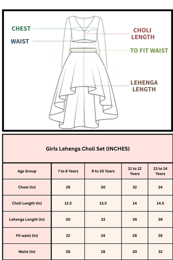 Girls Blue Georgette Leheriya Printed Lehenga And Choli With Dupatta Set
