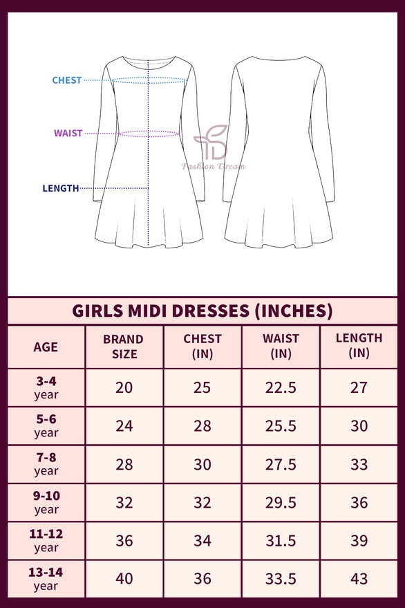 Buy Girl Crepe Fit And Flare Calf Length Dress
