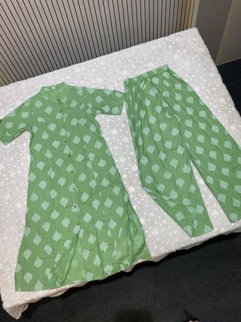 Women’s Multicolour Cotton Printed Kurta Palazzo Set