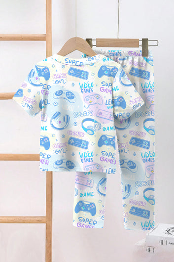 Boys Multicolor Lycra Blend Printed T-shirt and Pant Clothing Set