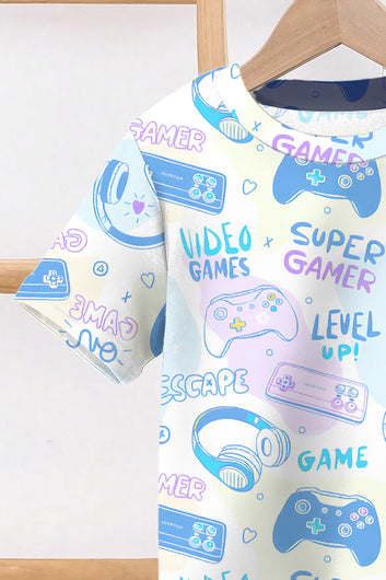 Boys Multicolor Lycra Blend Printed T-shirt and Pant Clothing Set