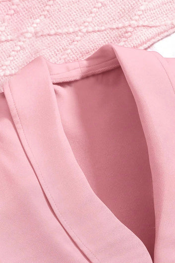 Girls Peach Cotton Blend Solid Co ords sets Whith Jecket