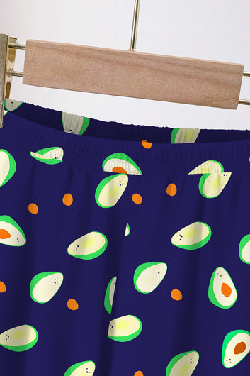 Boys Dark Blue Lycra Blend Printed T-shirt and Pant Clothing Set