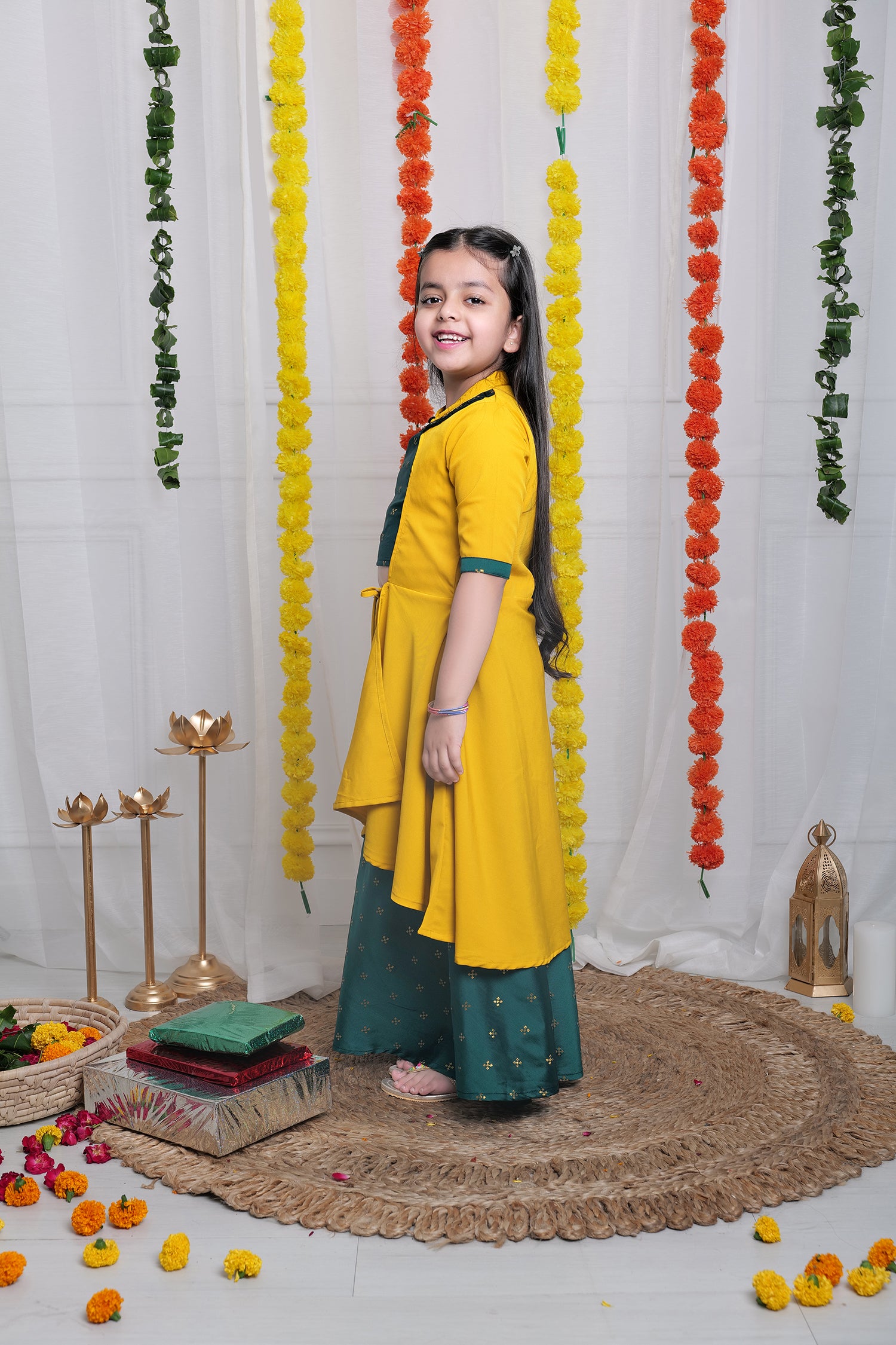 Haldi dress hotsell for baby girl