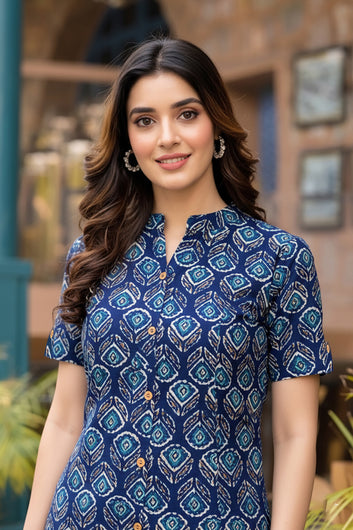 Women’s Multicolour Cotton Printed Kurta Palazzo Set