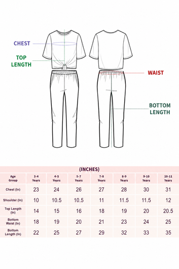 Girls Green Rib Printed, Co-ords Set with Round Neck T-shirt and Pant Stylish Clothing Set For Girls