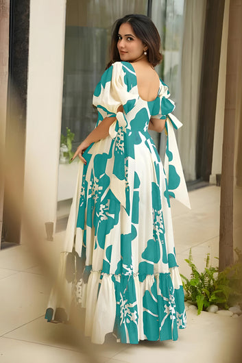 Women's Rama Rayon Floral Printed Maxi length Dress