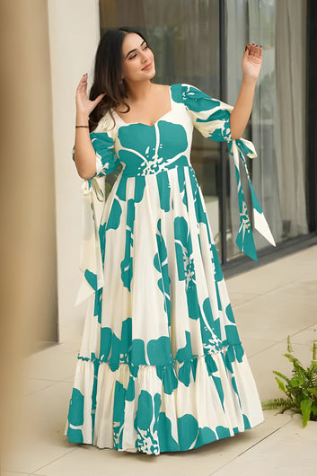 Women's Rama Rayon Floral Printed Maxi length Dress