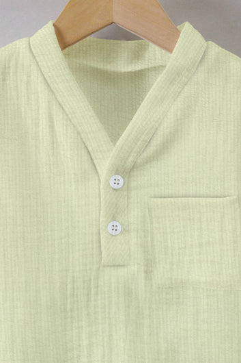 Boys Pista Cotton Blend Solid T-shirt & Short Clothing Set