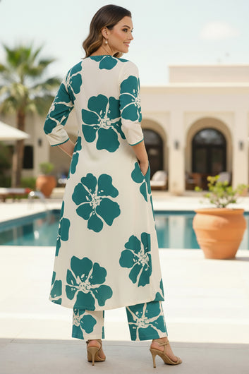 Women Rama Rayon Florel Printed Kurta and Palazzo Set