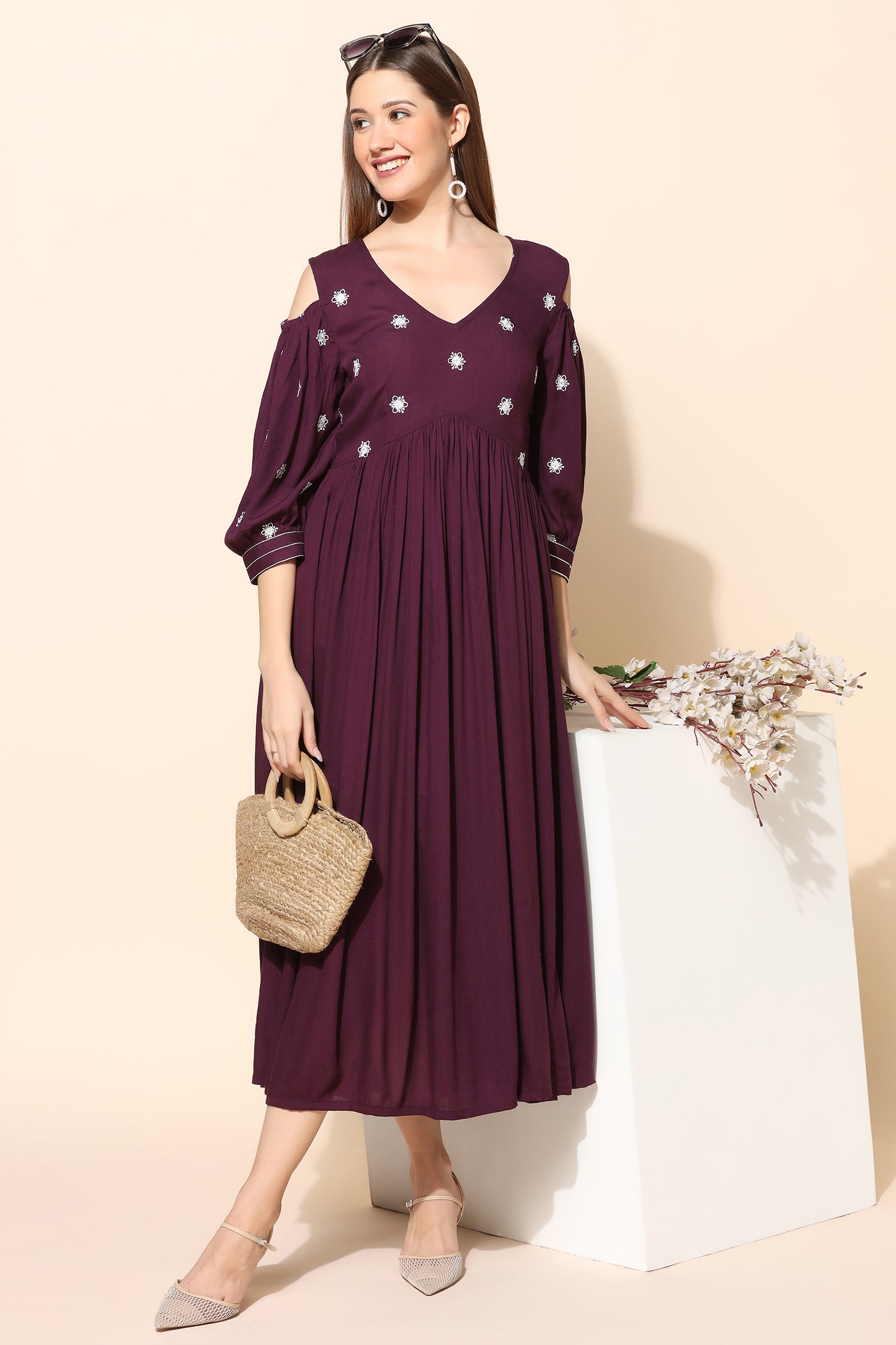 Buy KTRIKSHA Combo Dresses for Women High-Low Dress Empire Waist Dress A- line Embroidery Dress Sundress (Pack of 2) 1006-BL-1007 Black at Amazon.in