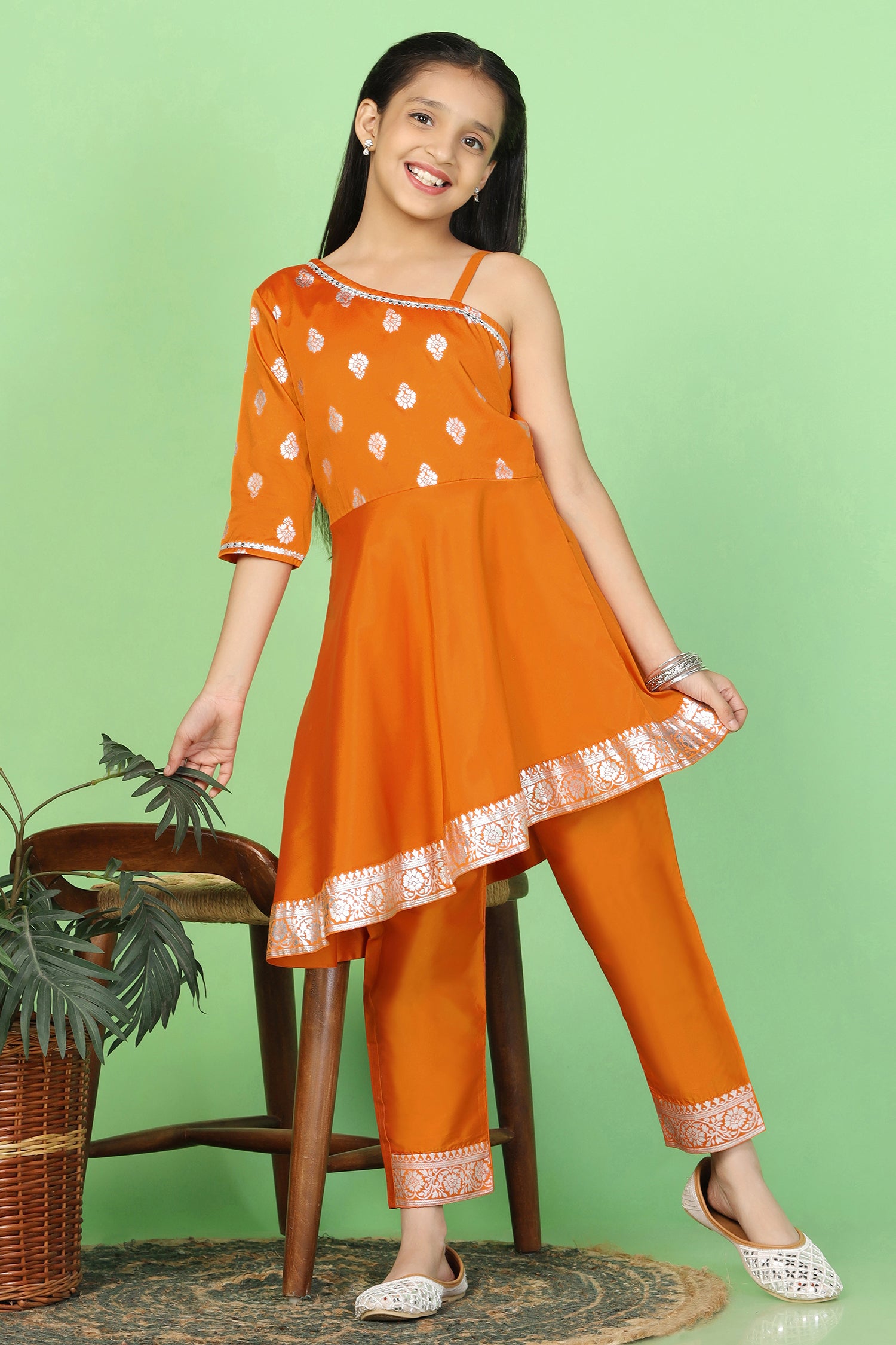 Buy woman kurti pant duptta green achho 3pcs Online In India At Discounted  Prices