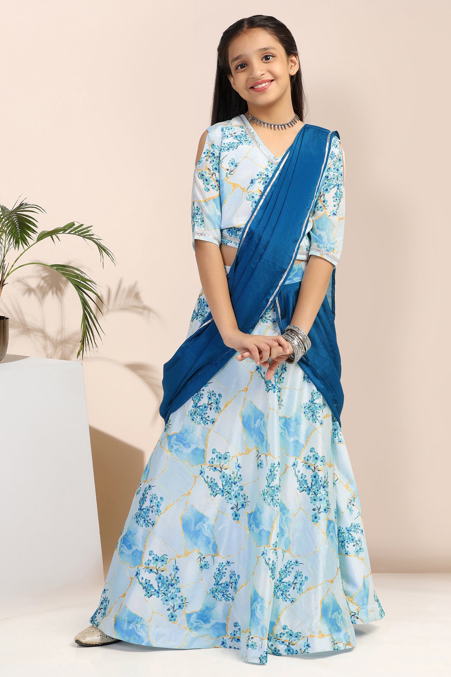 Buy New Designed South Indian Lehenga Choli For women And Girls-Kumkum-Sky  Blue Online at Best Prices in India - JioMart.