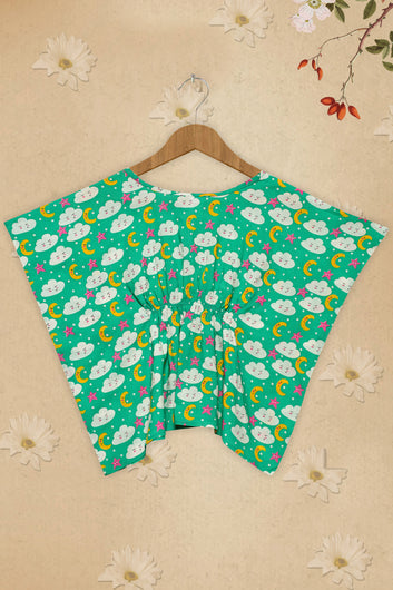 Girl’s Rayon Self Design Pyjama Top