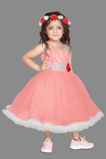 Baby Girl’s Party Wear Flared Party Midi Dress/Frock