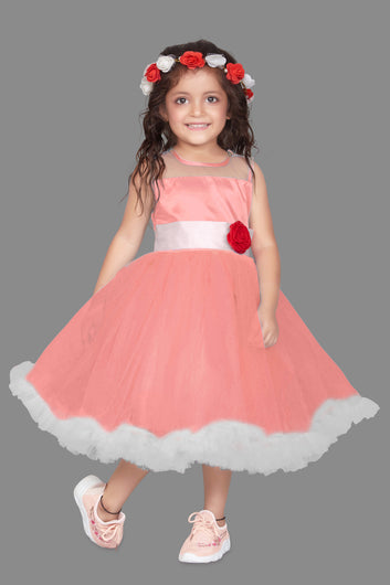 Baby Girl’s Party Wear Flared Party Midi Dress/Frock