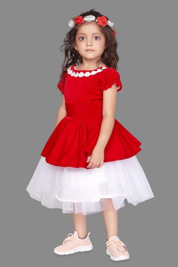 Baby Girl’s Layered Flared Party Midi Dress/Frock