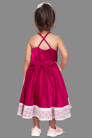 Baby Girl’s Spaghetti Style Flared Midi Party Dress/Frock