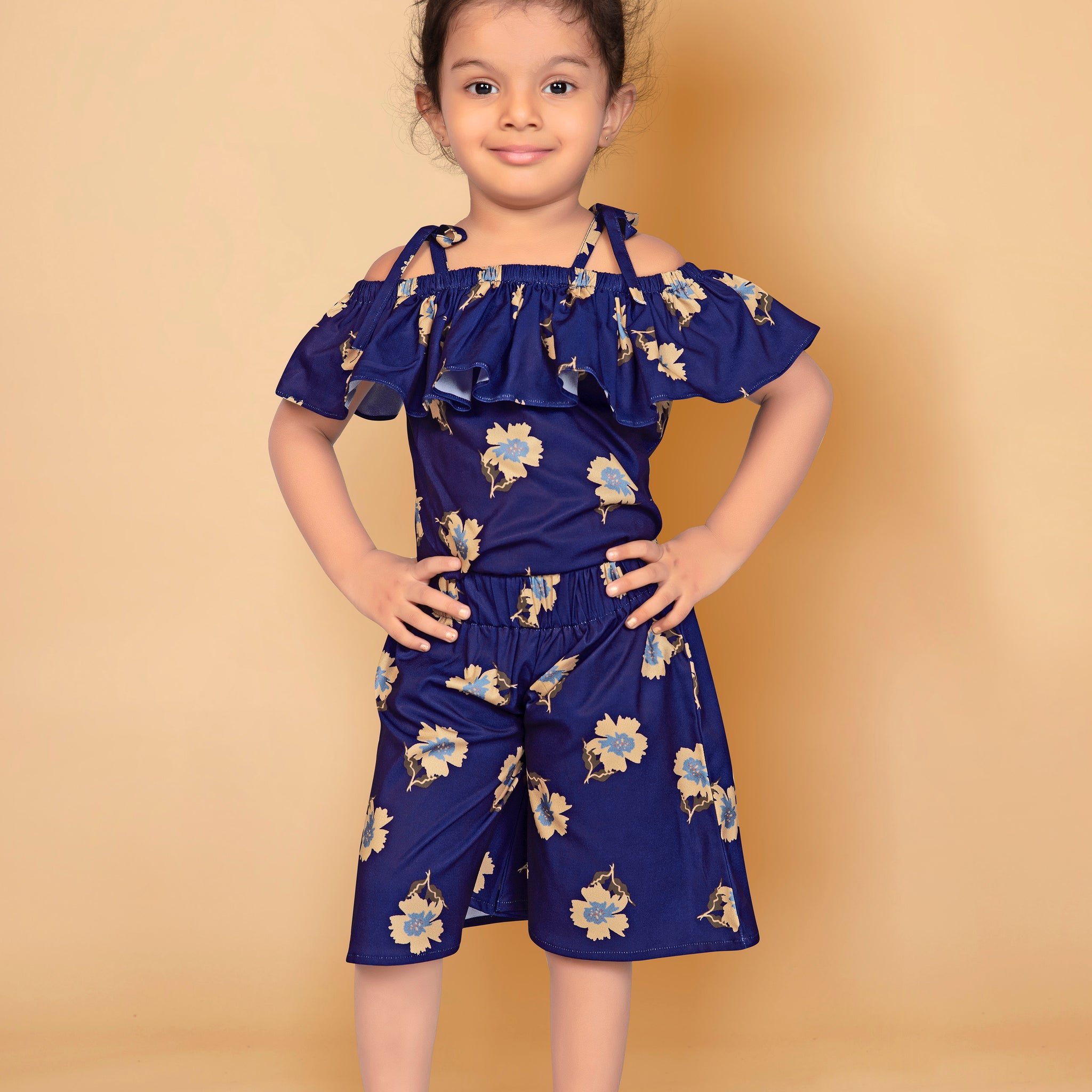 Toddler Girl's Floral Printed Top and Short Set