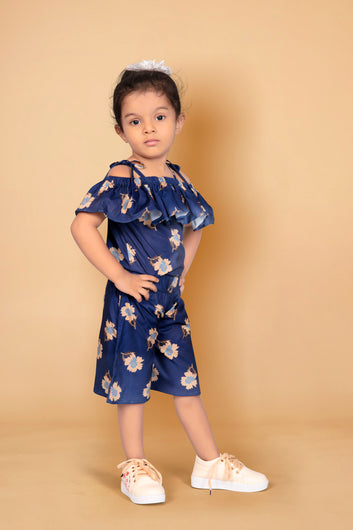 Toddler Girl's Floral Printed Top and Short Set