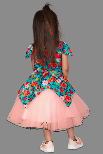 Girl’s Floral Digital Printed Midi Dress/Frock