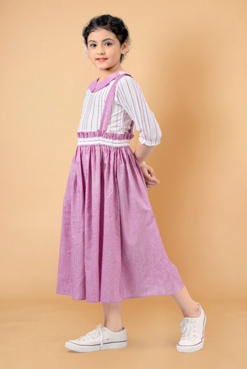 Girl’s Cotton Striped Pattern Clothing Set