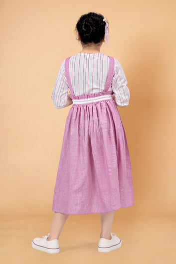 Girl’s Cotton Striped Pattern Clothing Set