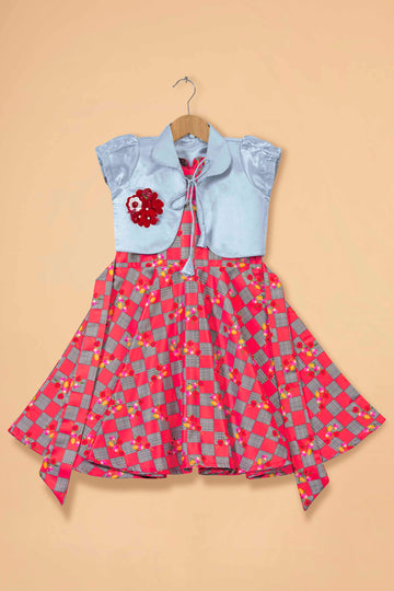 Baby Girl’s Shrug Style Flared Midi Dress/Frock