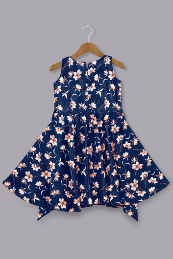 Baby Girl’s Floral Printed Shrug Style Midi Dress/Frock
