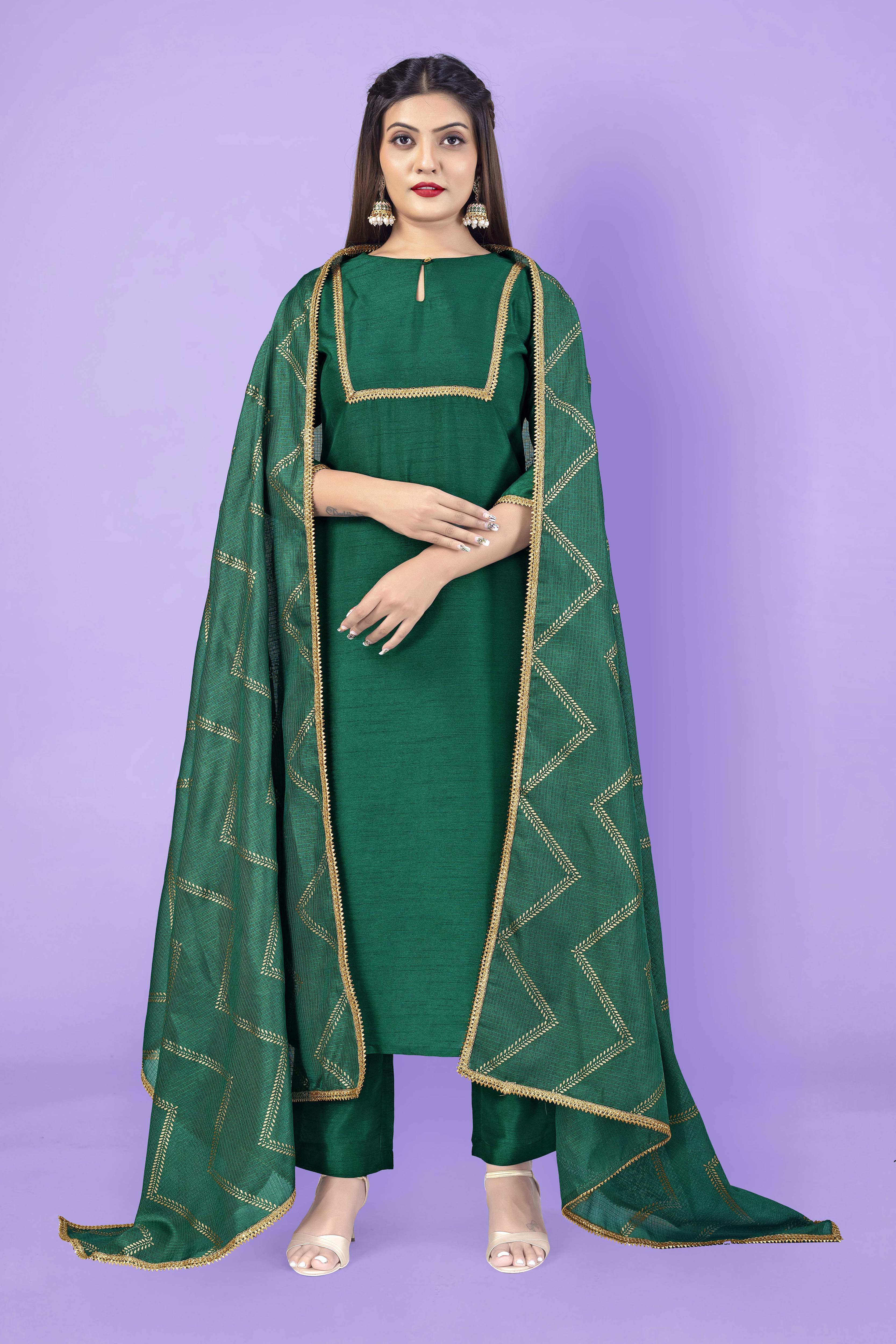 Green silk clearance churidar